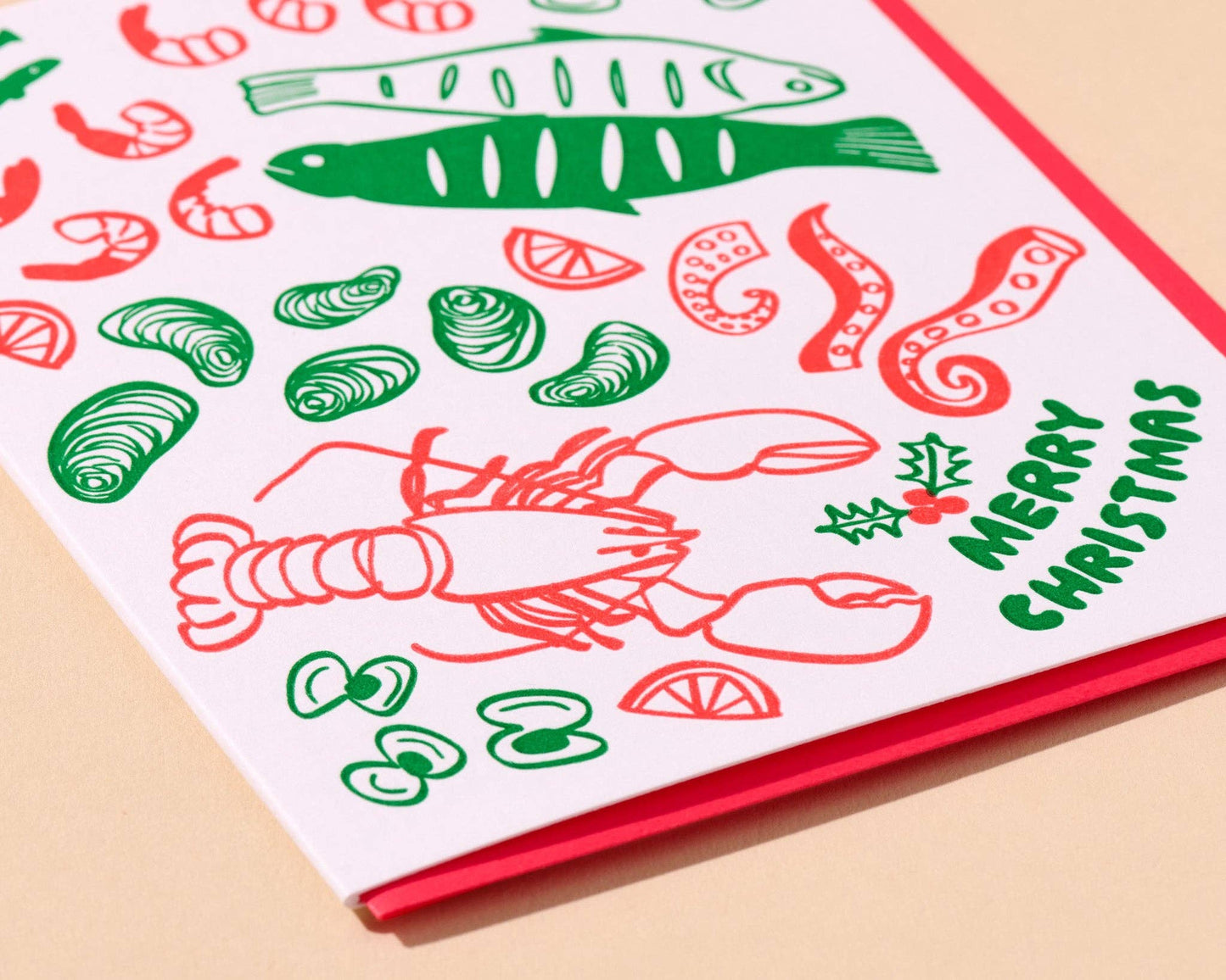 Feast of Seven Fishes Letterpress Christmas Card
