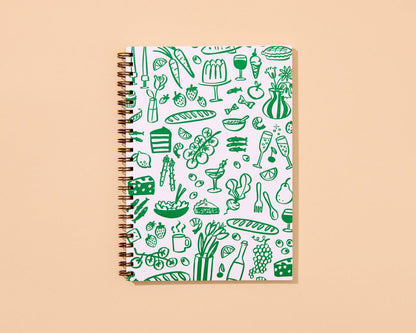 Letterpress Spiral Notebook—Dinner Party