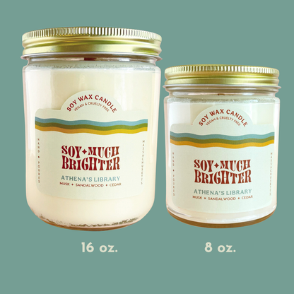 Athena's Library // Soy Wax Non-toxic Candle: 8 oz.