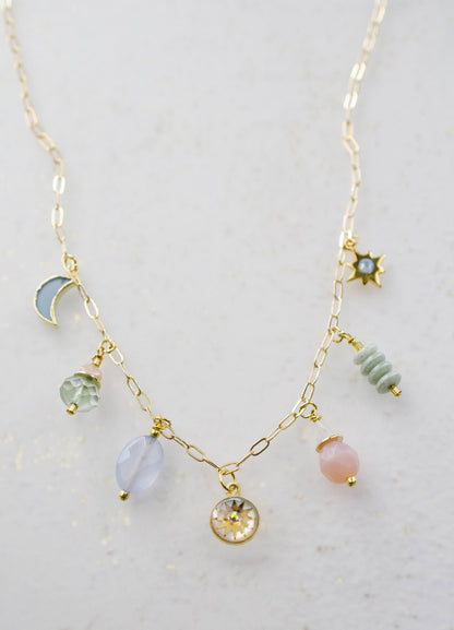 Jill Makes - Pearl Zodiac Air Charm Sign Necklace