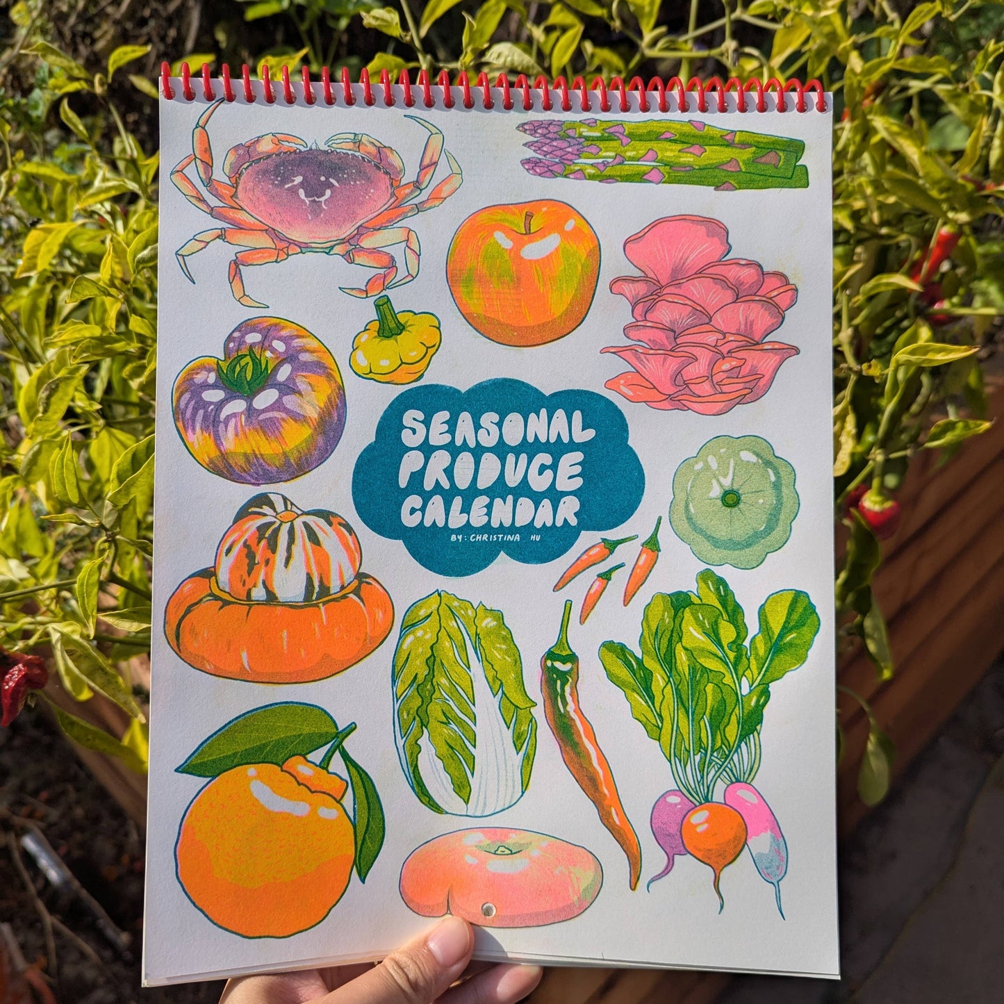 2026 Seasonal Produce Risograph Calendar- Christina Hu