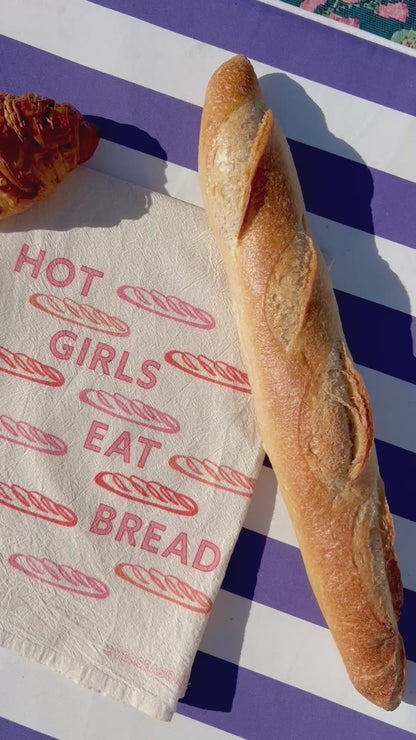 Hot Girls Eat Bread Tea Towel