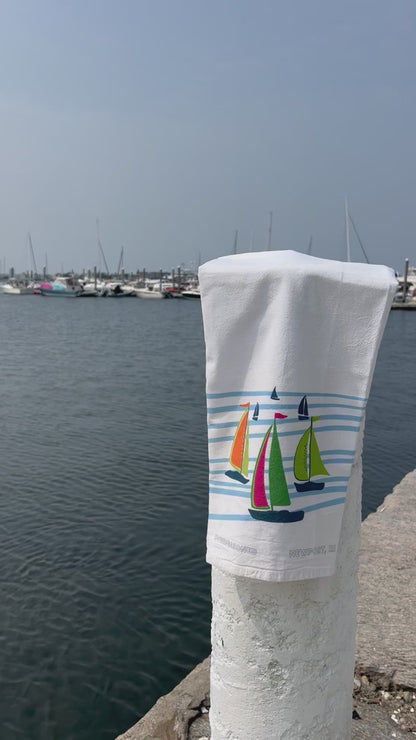 Fruity Sailboats Tea Towel