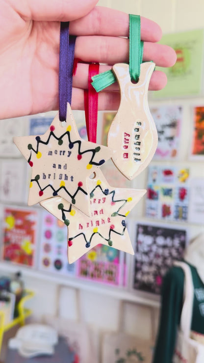 Merry and Bright Ornament - East Transit Pottery