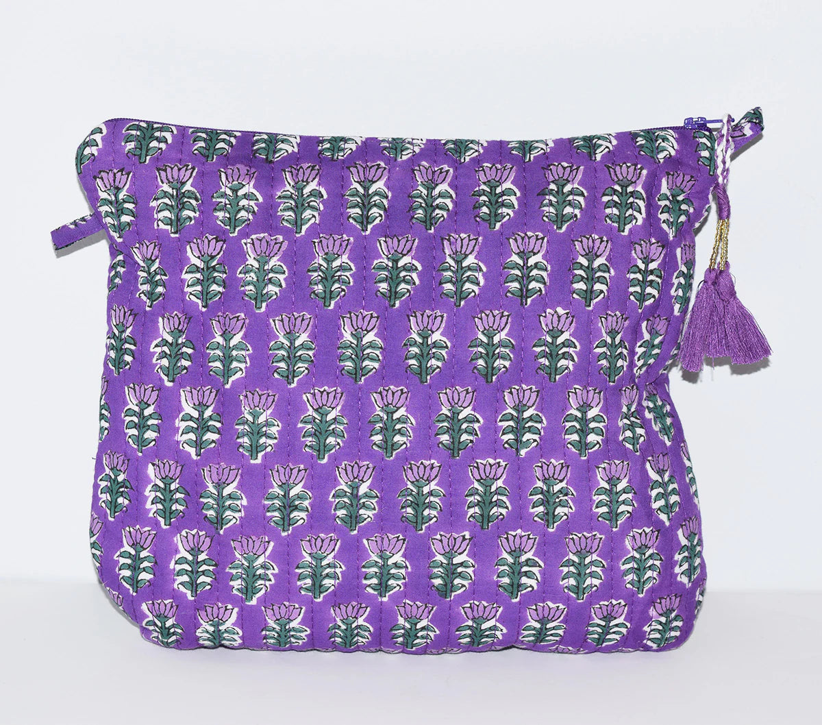 Amisha Design - Square Waterproof Toiletry Bag | Grape Blooms