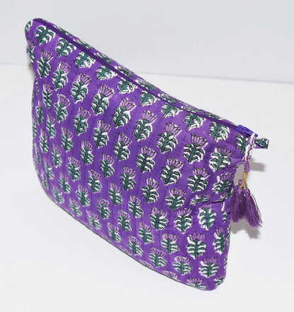 Amisha Design - Square Waterproof Toiletry Bag | Grape Blooms