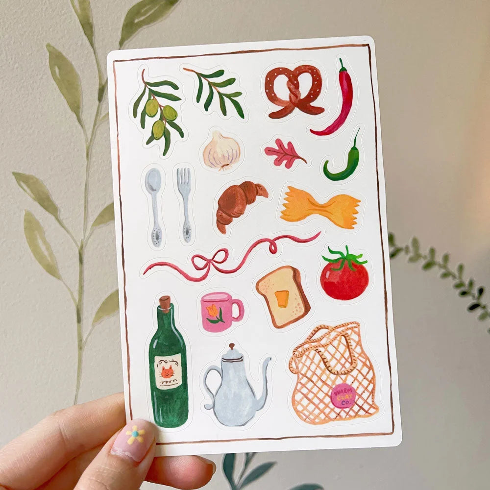 Grocery Bag Sticker Sheet - Warm Clay Co