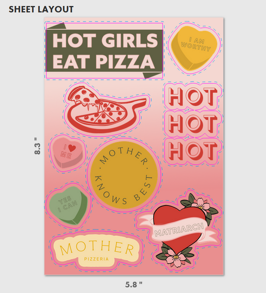 Matriarch & Mother Pizzeria Collab Sticker Sheet