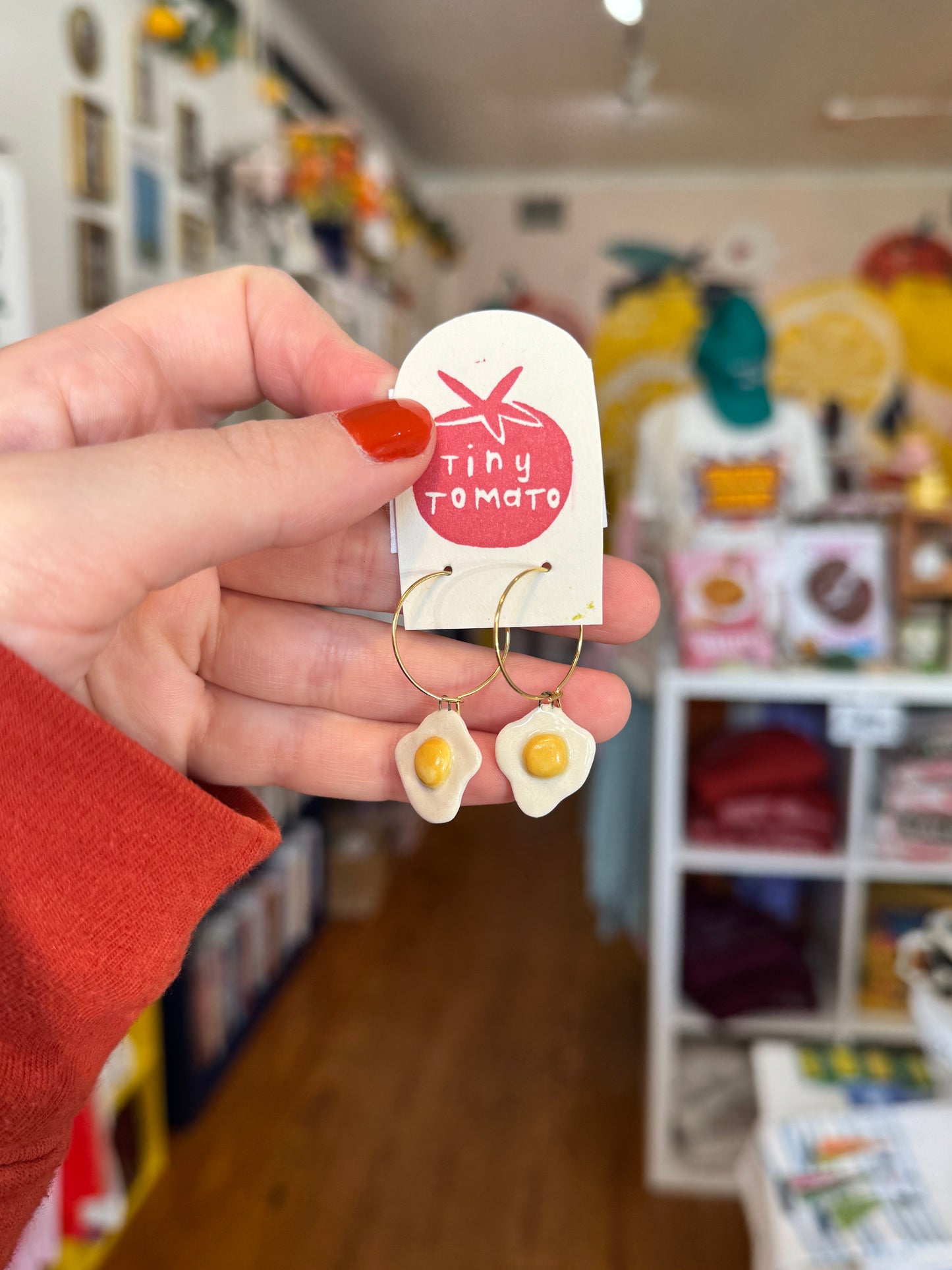 Porcelain Egg Earrings - Tiny Tomato Studio