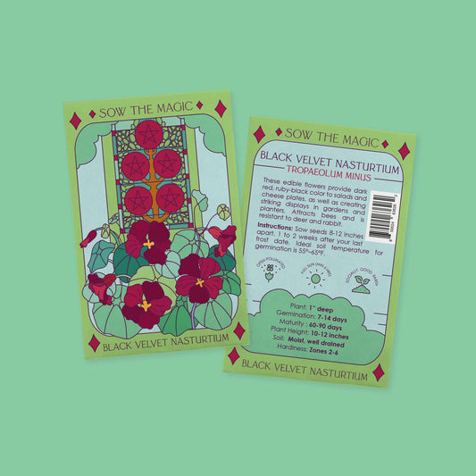 Black Velvet Nasturtium Tarot Garden + Gift Seed Packet - Sow the Magic -