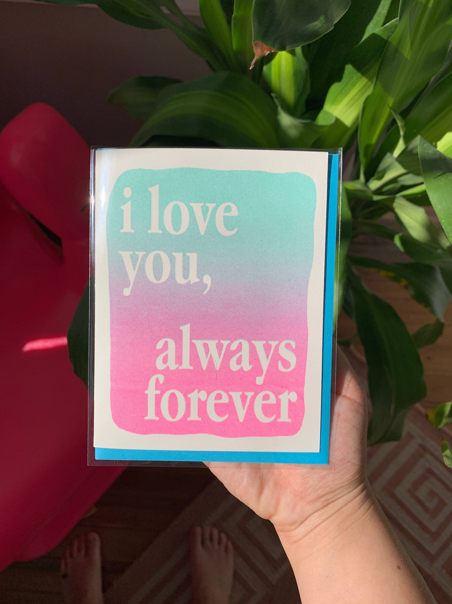 I Love You, Always Forever risograph A2 greeting card