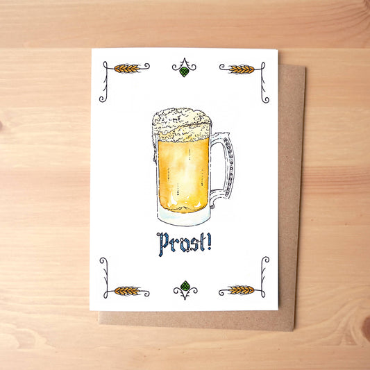 Marcella Kriebel Art & Illustration - Prost! Beer Greeting Card
