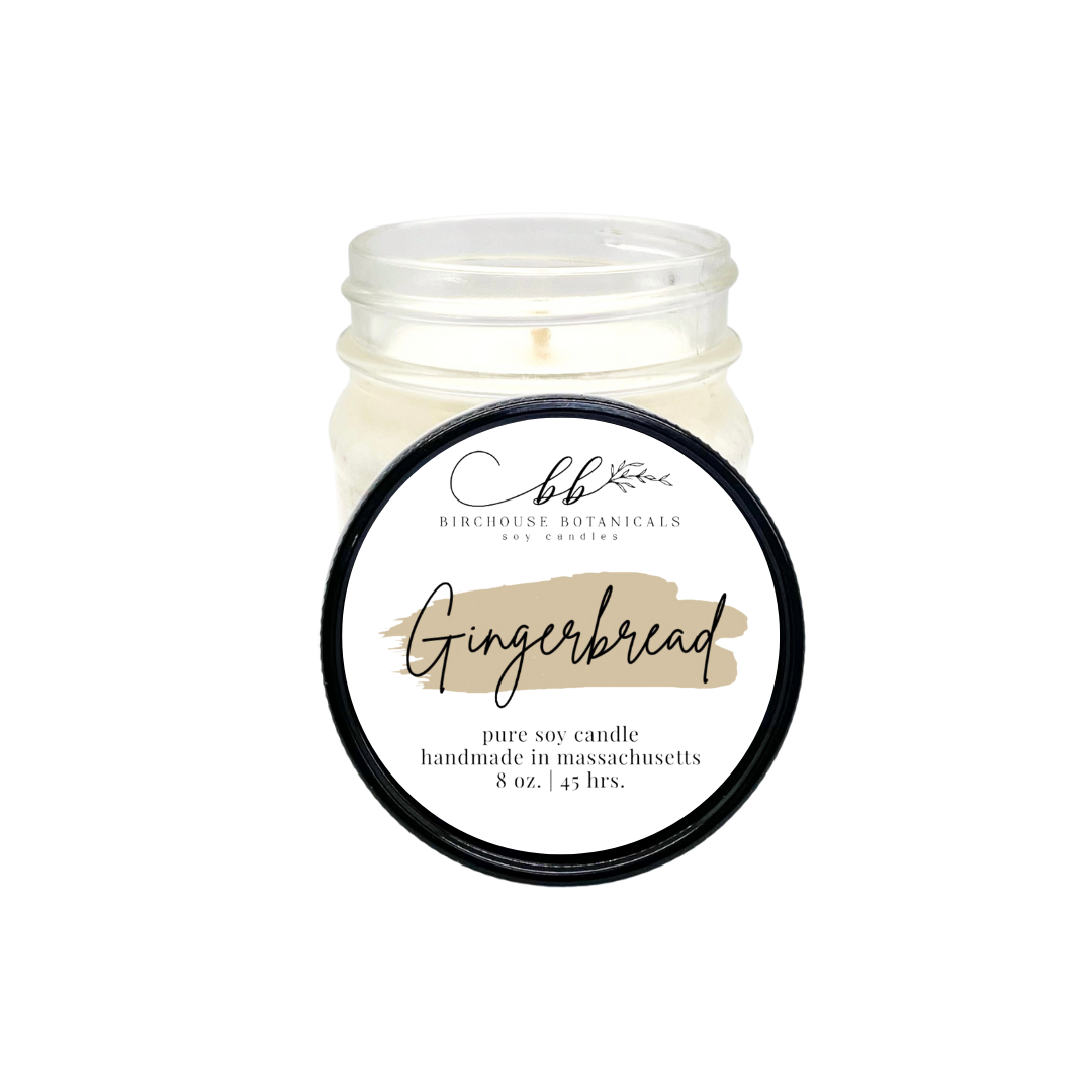 Gingerbread 8 oz. Soy Candle - Holiday, Christmas Gift