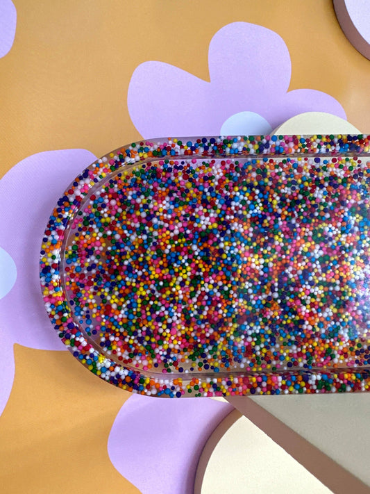 Sprinkle Tray Hand Poured Resin Tray With Sprinkles - Lynartsy