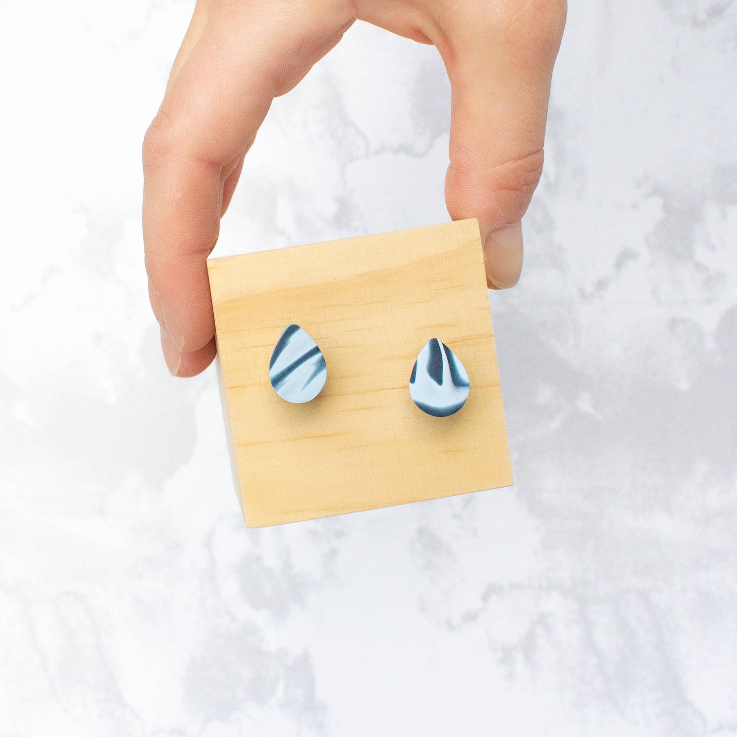 Olim Clay Co. - Tiny Water Studs | Handmade Polymer Clay Earrings