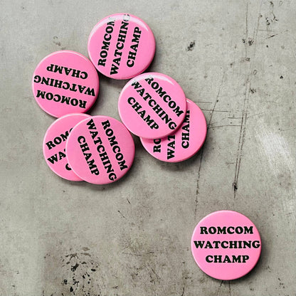 The Silver Spider - Romcom watching champ retro style Pinback button pin movies