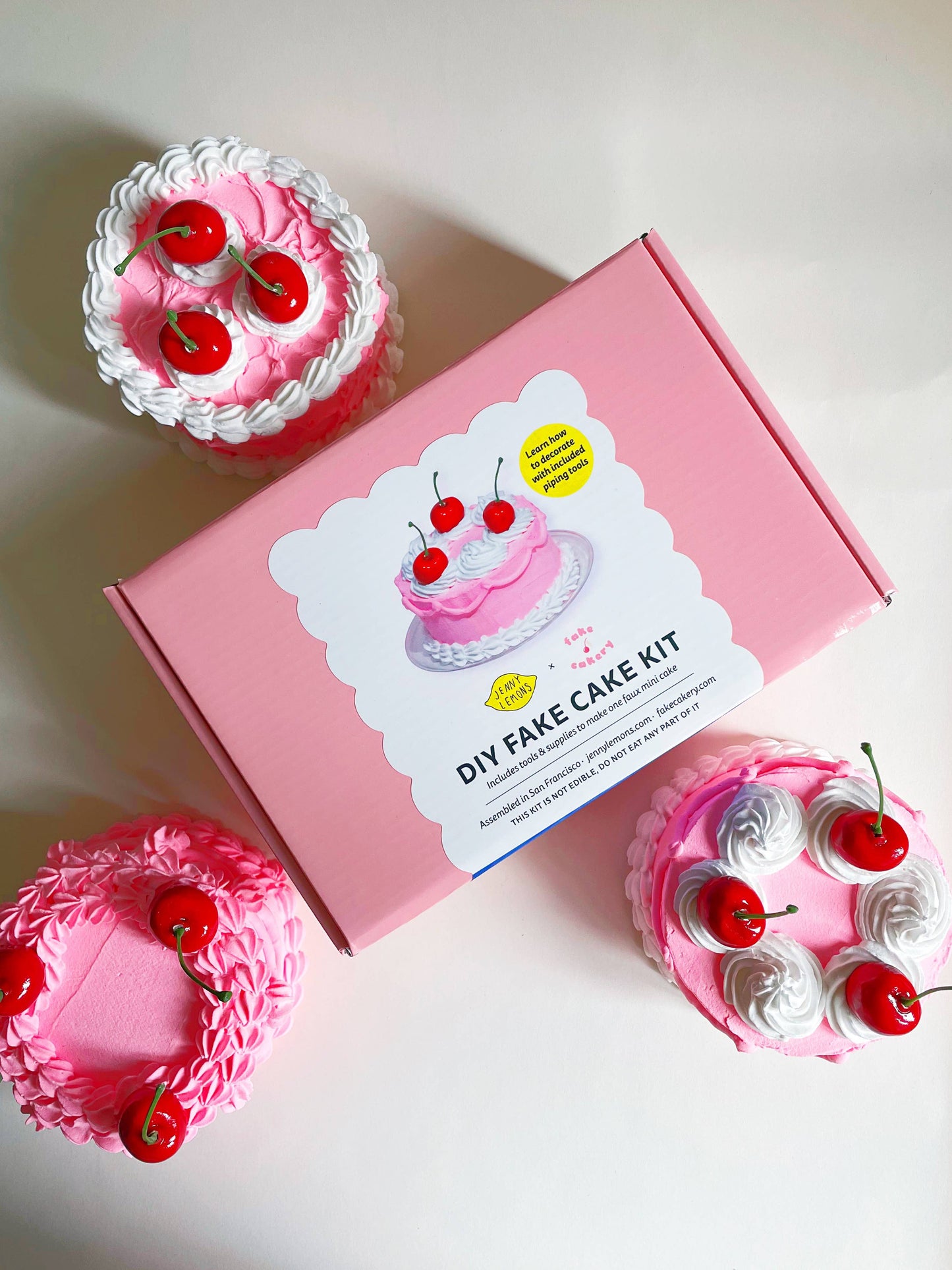 Pink Cherry Fake Cake DIY Craft Kit - Jenny Lemons