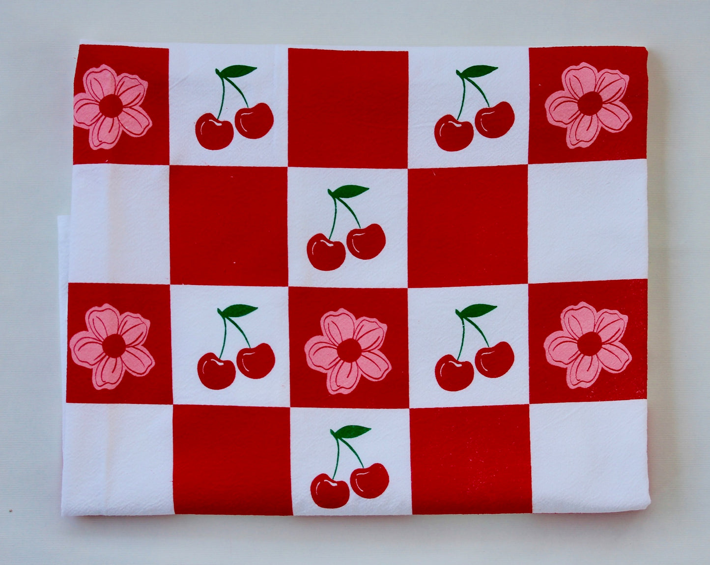 Cherry Picnic Tea Towel