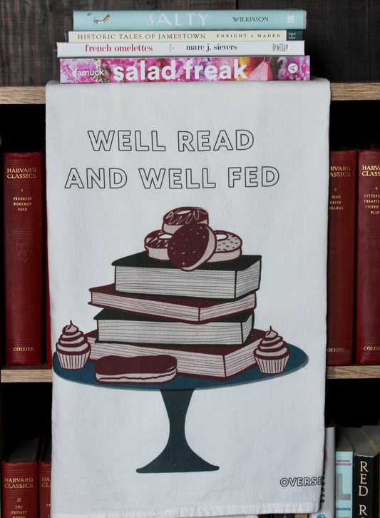 Well Read and Well Fed Tea Towel