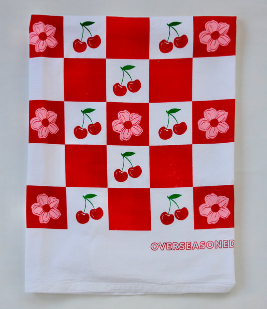 Cherry Picnic Tea Towel