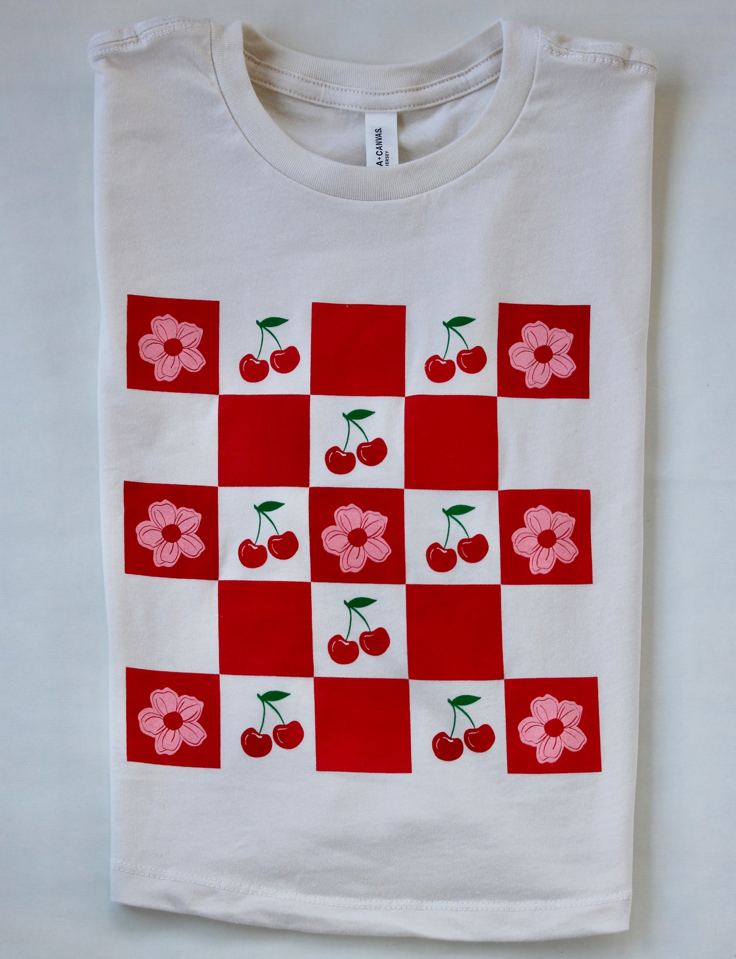 Cherry Picnic Cropped Tee