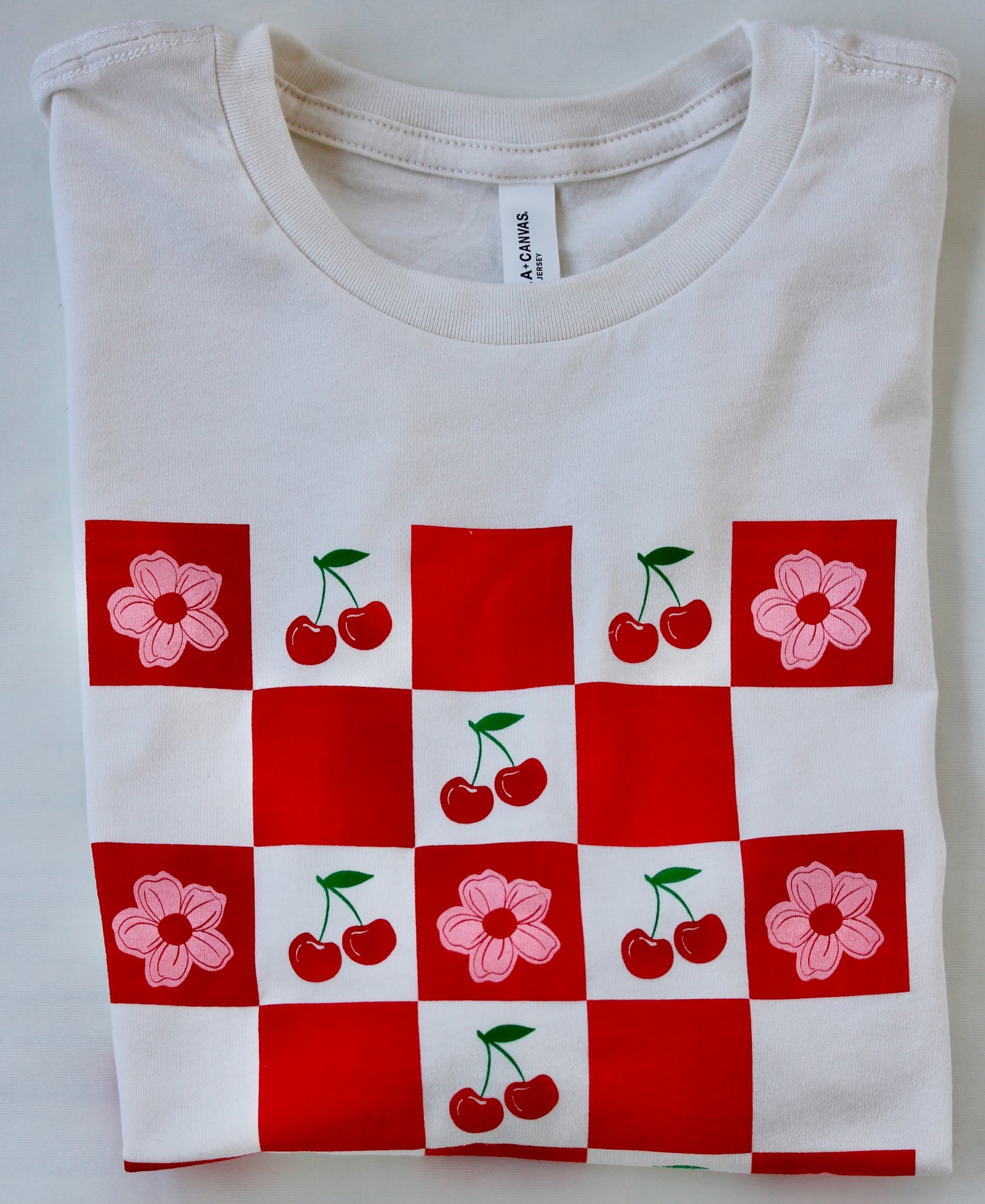 Cherry Picnic Cropped Tee