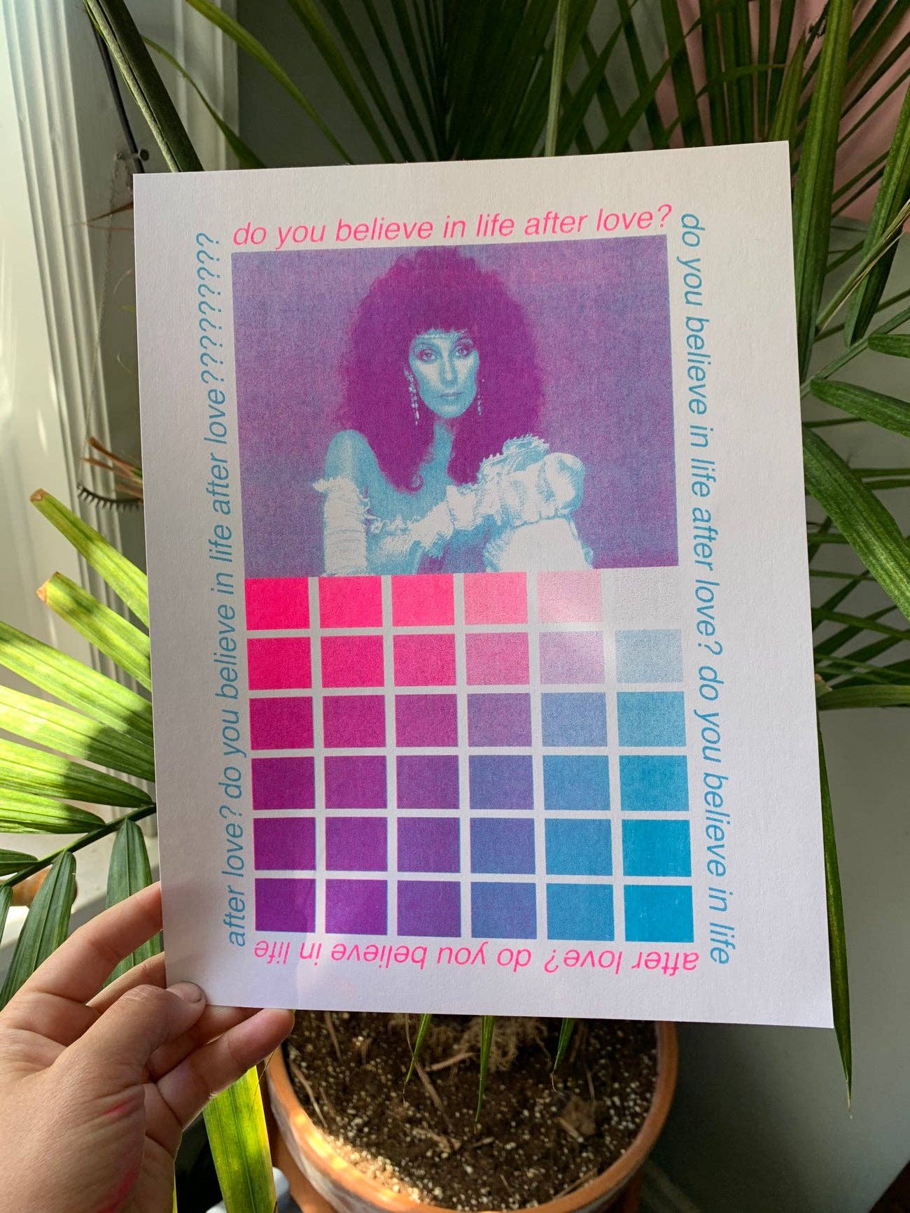 Cher Color Chart (2) 8.5x11" riso print