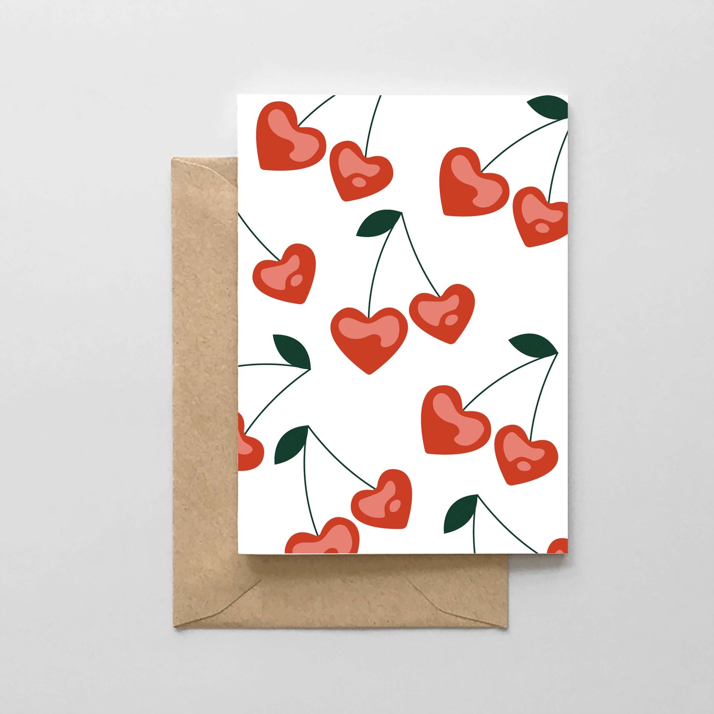 Heart Cherry Design Valentine - Spaghetti & Meatballs