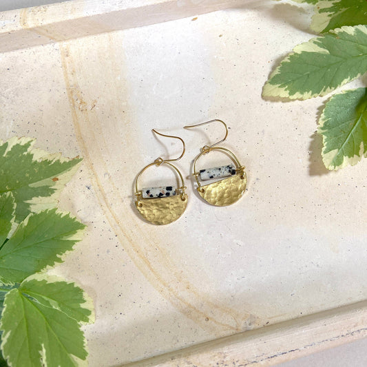 Mini Drop Earrings - Dalmatian Jaspe
