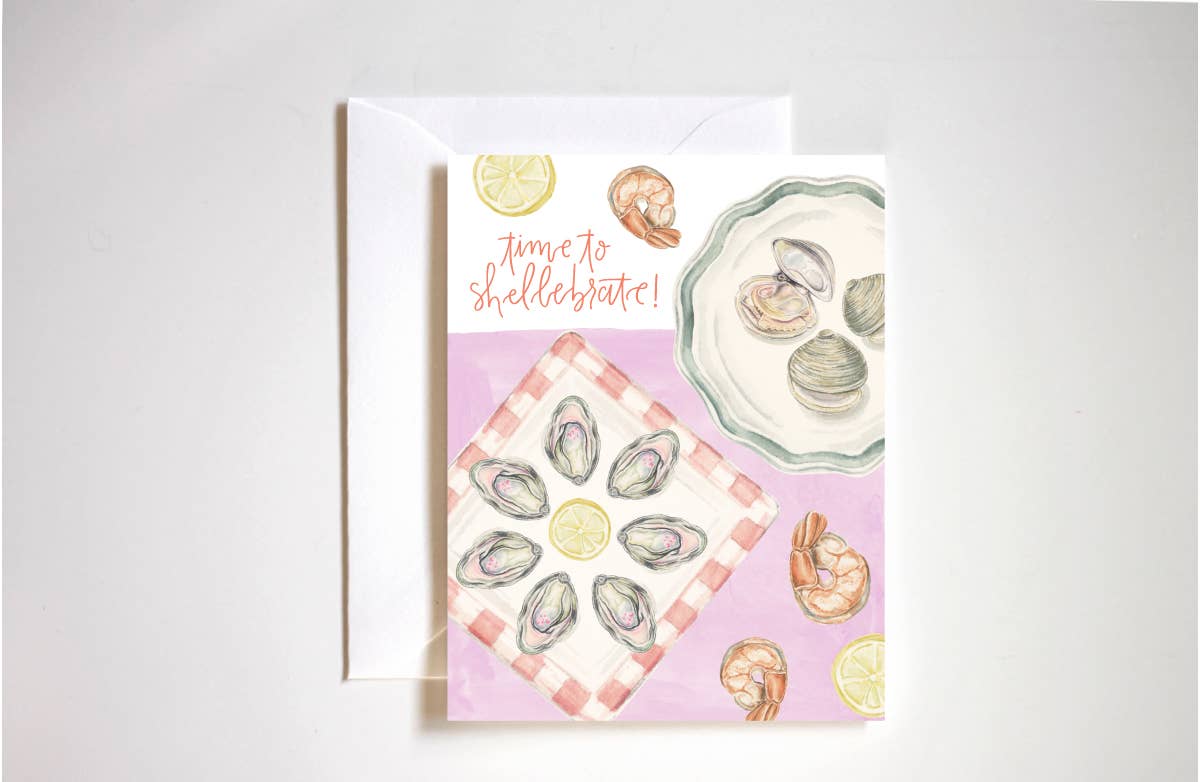 time to shellebrate seafood birthday card- Stephanie Tara Stationery -