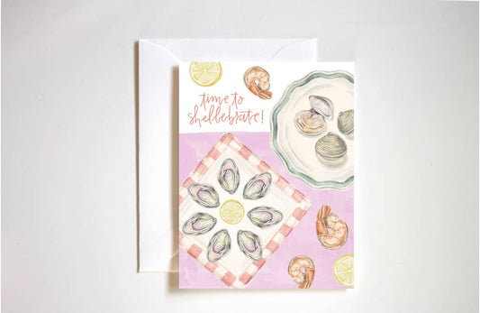 Stephanie Tara Stationery - time to shellebrate seafood birthday card