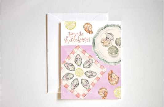 time to shellebrate seafood birthday card- Stephanie Tara Stationery -