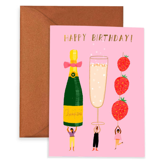 CHAMPAGNE WISHES - Birthday Card - Carolyn Suzuki