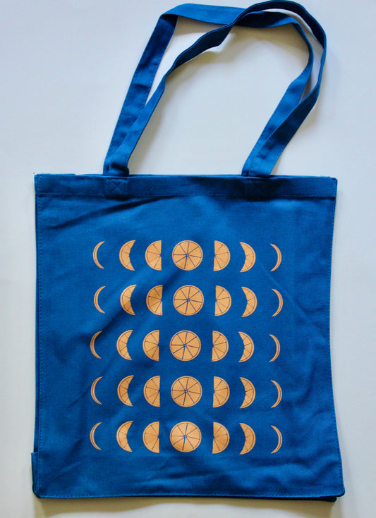 Tangerine Moon Phases Tote Bag