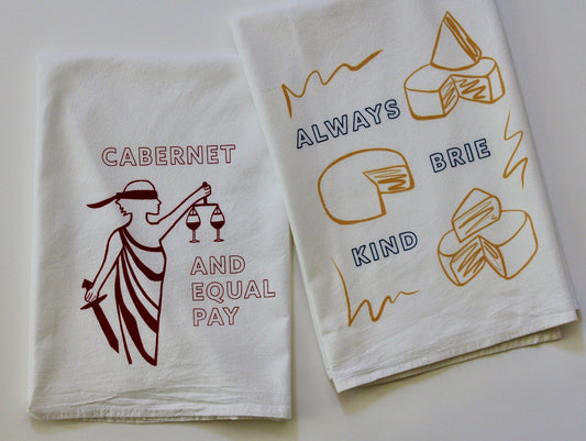 Wine and Cheese Tea Towel Set